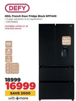 HiFi Corp DEFY 492L French Door Fridge Black DFF440 offer