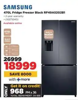 HiFi Corp Samsung 470L Fridge Freezer Black RF49A5202B1 offer