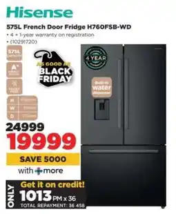 HiFi Corp Hisense 575L French Door Fridge H760FSB-WD offer