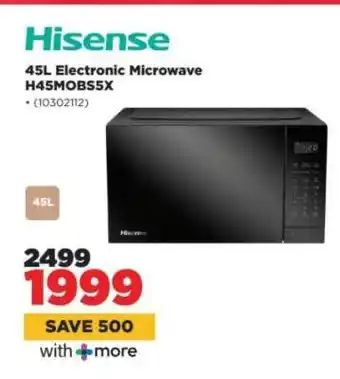 HiFi Corp Hisense 45L Electronic Microwave H45MOBS5X offer
