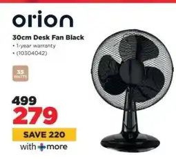 HiFi Corp orion 30cm Desk Fan Black offer