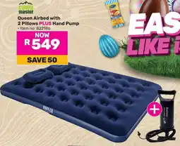 Game Camp Master Queen Airbed with 2 Pillows plus Hand Pump offer
