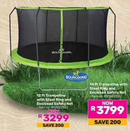 Game Bouneking Trampoline with Steel Ring and Enclosed Safety Net offer