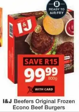 Checkers I&J Beefers Original Frozen Econo Beef Burgers offer