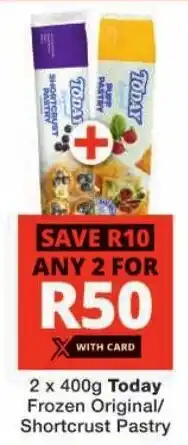 Checkers Today Frozen Original/ Shortcrust Pastry offer