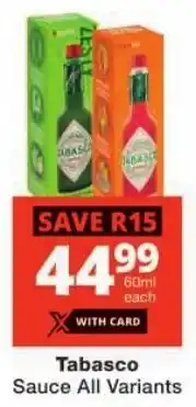 Checkers Tabasco Sauce All Variants offer