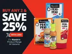 Checkers Nando's Product Range All Variants offer