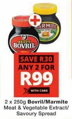 Checkers Bovril/ Marmite Meat & Vegetable Extract/ Savoury Spread offer