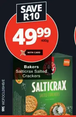 Checkers Bakers Salticrax Salted Crackers offer