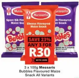 Checkers Messaris Bubbles Flavoured Maize Snack All Variants offer