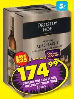Shoprite Liquor Drostdy hof claret red/ adelpracht white wine offer