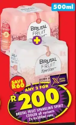 Shoprite Liquor Brutal fruit sparkling spirit cooler cans offer