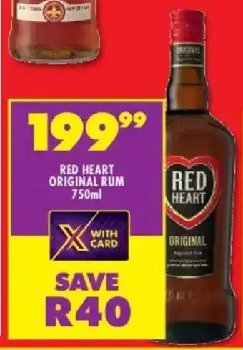 Shoprite Liquor Red heart original rum offer