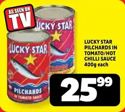 Usave Lucky star pilchards in tomato/ hot chilli sauce offer