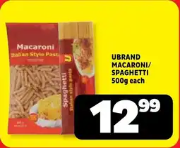 Usave Ubrand macaroni/ spaghetti offer