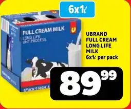 Usave Ubrand full cream long life milk offer