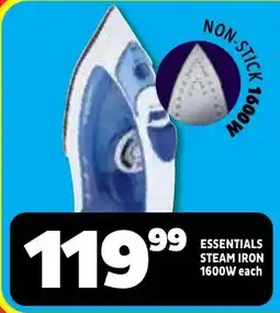 Usave Essentials steam iron 1600w offer