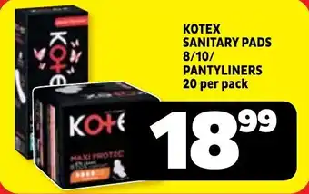 Usave Kotex sanitary pads/ pantyliners offer