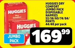 Usave Huggies dry comfort jumbo pack disposable nappies/ pants offer