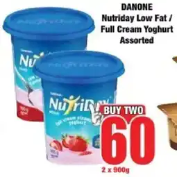 Boxer Danone Nutriday Low Fat/ Full Cream Yoghurt Assorted offer