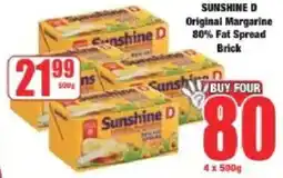 Boxer Sunshine D Original Margarine 80% Fat Spread Brick offer