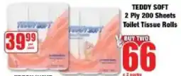 Boxer Teddy Soft 2 Ply 200 Sheets Toilet Tissue Rolls offer