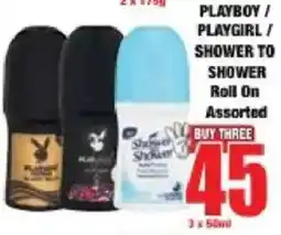 Boxer Playboy/ playgirl/ shower to shower roll on assorted offer