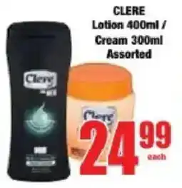 Boxer Clere Lotion/ Cream Assorted offer