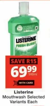 Checkers Listerine Mouthwash offer