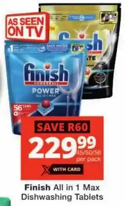 Checkers Finish All in 1 Max Dishwashing Tablets offer