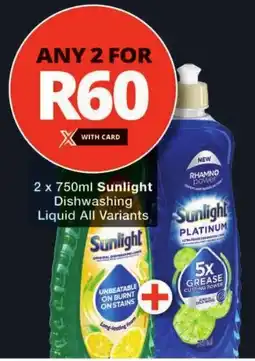 Checkers Sunlight Dishwashing Liquid All Variants offer