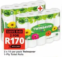 Checkers Twinsaver 1-Ply Toilet Rolls offer