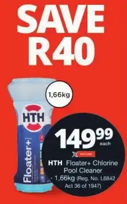 Checkers HTH Floater+ Chlorine Pool Cleaner offer