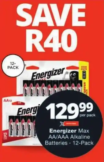 Checkers Energizer Max AA/ AAA Alkaline Batteries offer