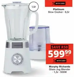 Checkers Morphy Richards Glass Jug Blender offer