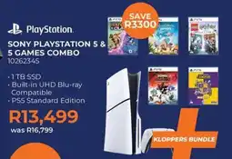 Kloppers Sony playstation 5 & 5 games combo offer
