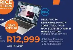 Kloppers Dell pro 14 essential 14-inch core 7 150u 16gb ram 512gb ssd win 11 home laptop offer