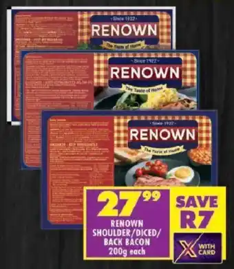 Shoprite Renown shoulder/ diced/ back bacon offer