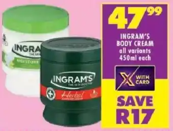 Shoprite Ingram's body cream offer