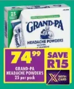 Shoprite Grand-pa headache powders offer