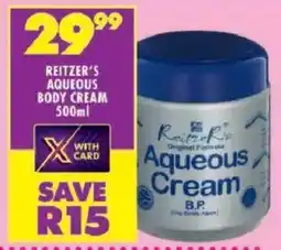 Shoprite Reitzer's aqueous body cream offer