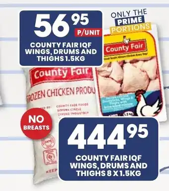 Econo Foods County Fair IQF Wings, Drums and Thighs 8x1.5kg offer