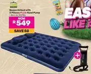 Game Campmaster Queen Airbed With 2 Pillows Plus Hand Pump 822186 offer