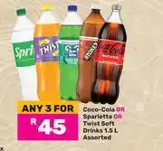Game Coca Cola Or Sparletta Or Twist Soft Drinks Assorted-For Any 3 x 1.5L offer