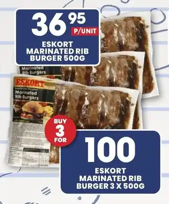 Econo Foods Eskort Marinated Rib Burger 3x500g offer