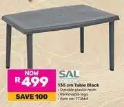Game Sal 135cm Table Black 777664 offer