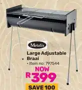 Game Metalix Large Adjustable Braai 797544 offer