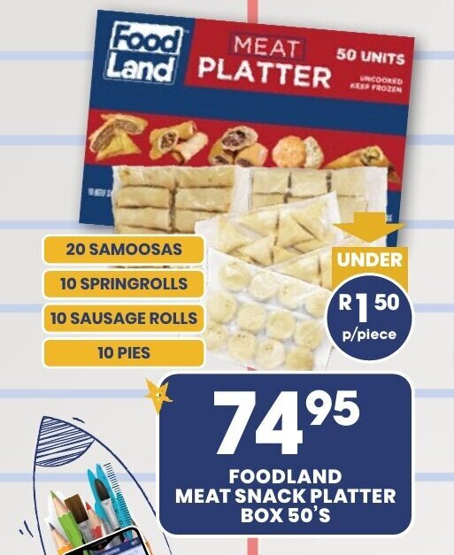 Foodland Meat Snack Platter Box 50's offer at Econo Foods