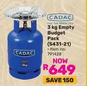 Game Cadac 3Kg Empty Budget Pack 5431-21 791428 offer