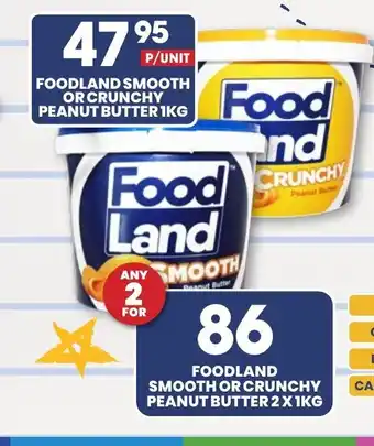 Foodland Smooth or Crunchy Peanut Butter 1kg
